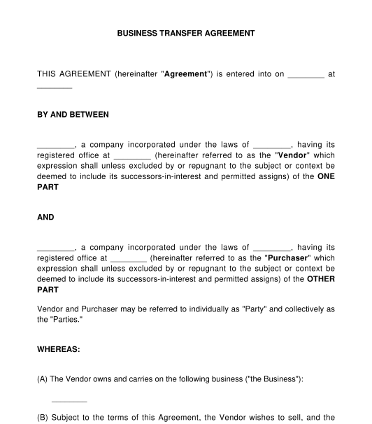 Printable Transfer Of Ownership Agreement Template Practical Law Gives