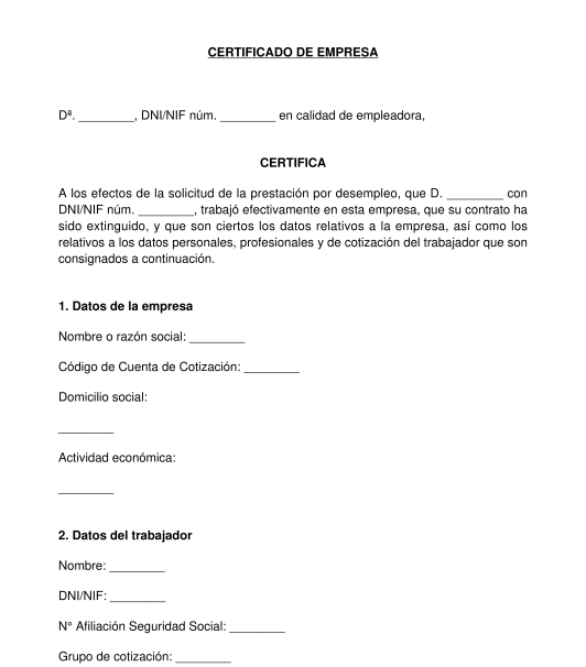 Certificado Laboral / de Empresa - Modelo - Word y PDF