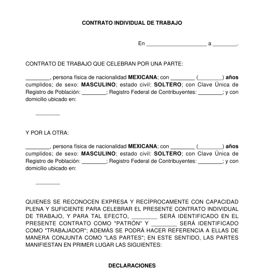 Contrato de Trabajo - Modelo en Formatos Word y PDF
