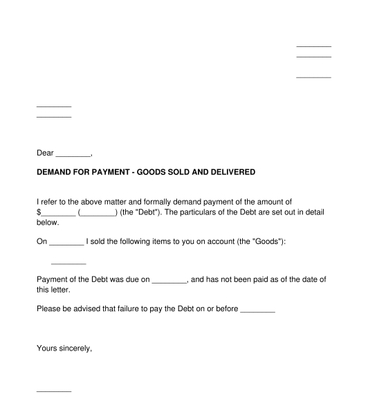 Letter Of Demand Sample Template Word And PDF