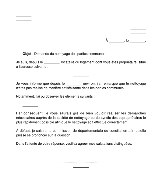 Lettre Au Bailleur Pour Lui Demander De Réaliser Des Travaux ...