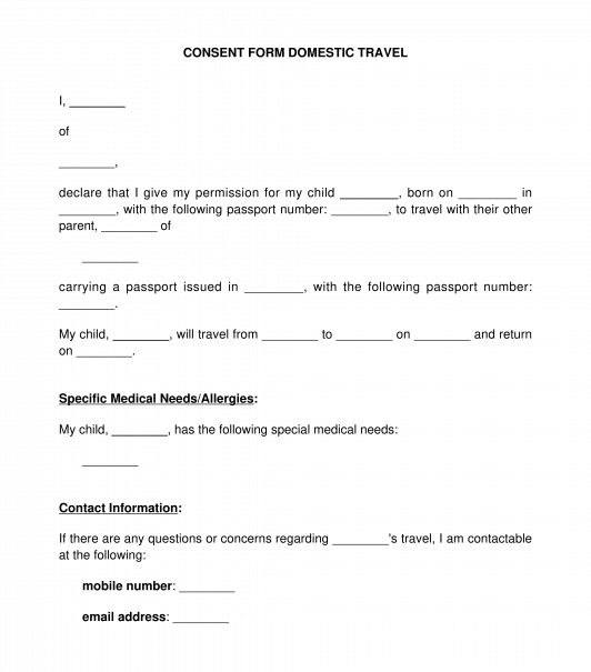 Authorization Letter For Child Travel Besttravels