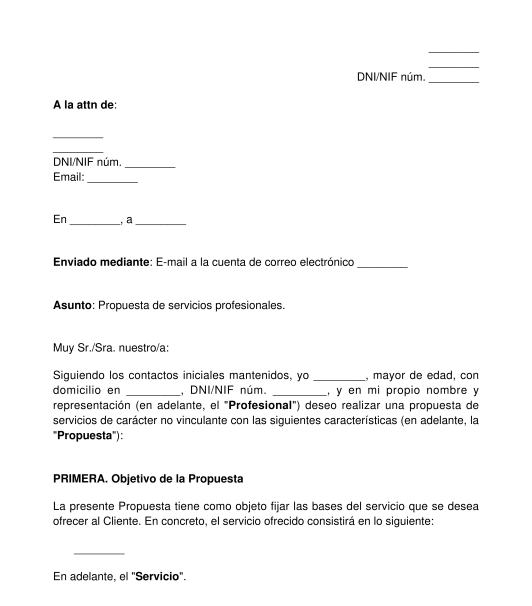 Propuesta de Servicios - Modelo, Formato - Word y PDF