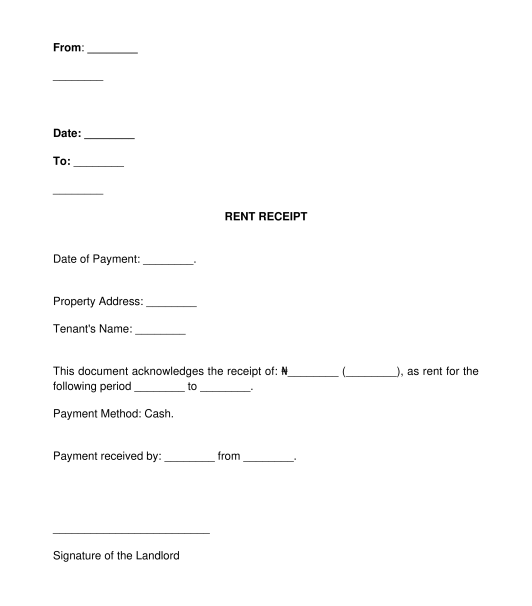 Rent Receipt Sample Template To Fill Out Word And PDF