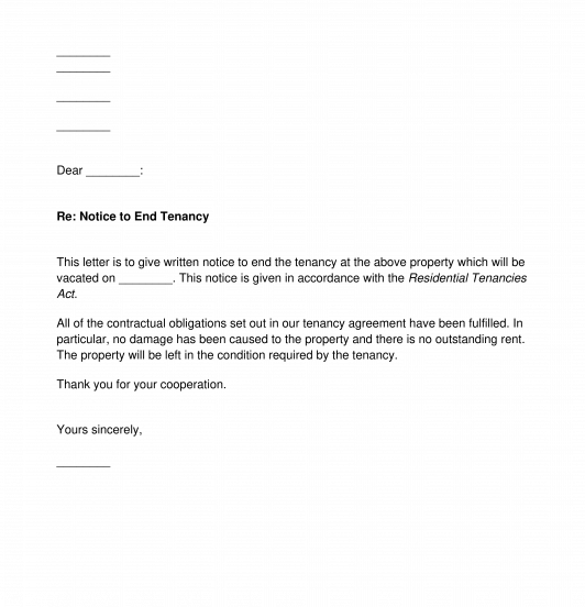 End Of Tenancy Letter From Tenant To Landlord Uk Infoupdate