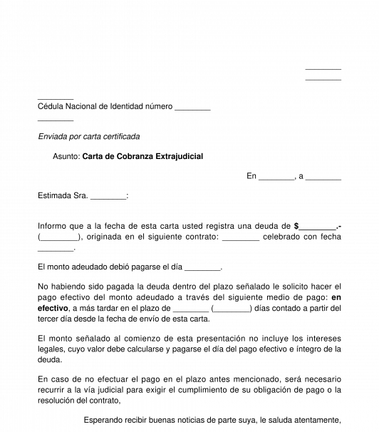 Carta De Cobranza Modelo En Formatos Word Y Pdf 7411