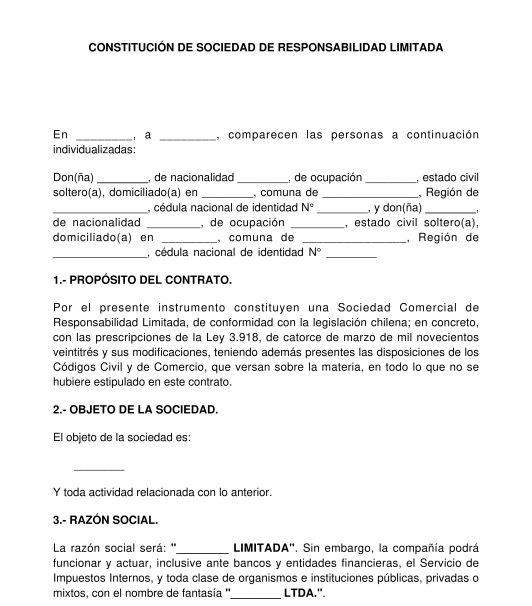 Contrato De Sociedad De Responsabilidad Limitada 8135