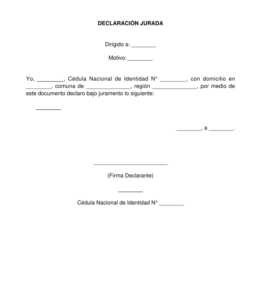 Declaración Jurada Modelo En Formatos Word Y Pdf 6278