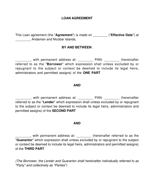 Loan Agreement Template Online Sample Word And Pdf 9021