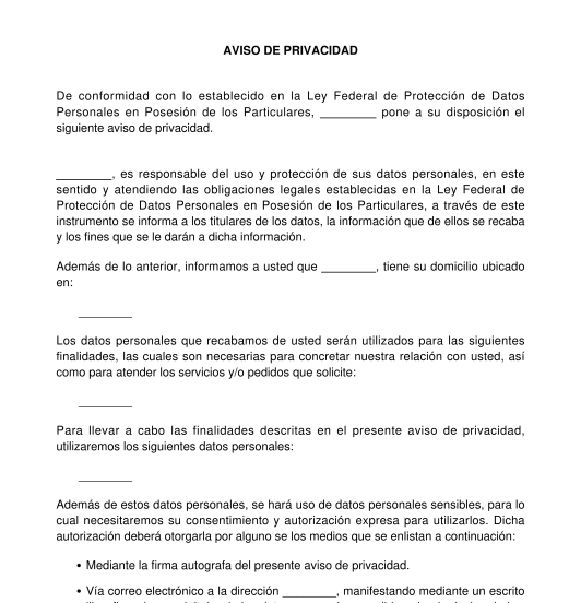 Aviso legal y política de privacidad