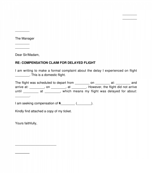 airline-complaint-letter-sample-template