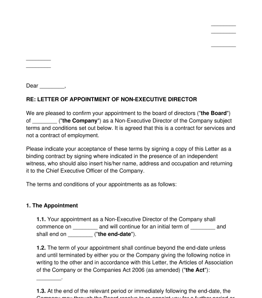 non-executive-director-appointment-letter-template