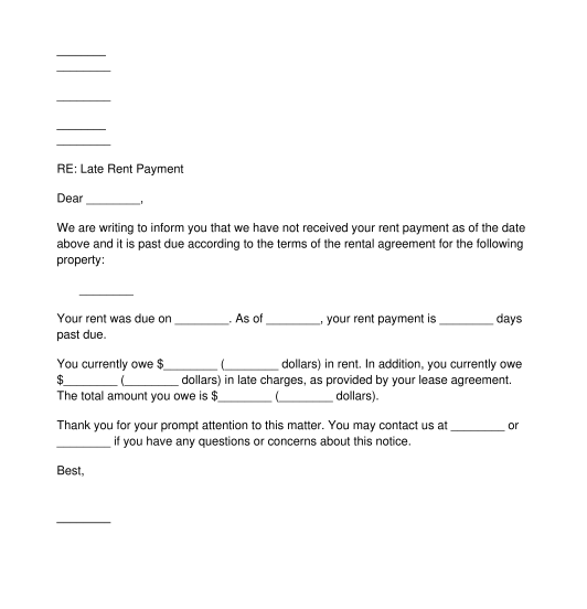 Late Rent Notice Sample Template Word And Pdf 4071