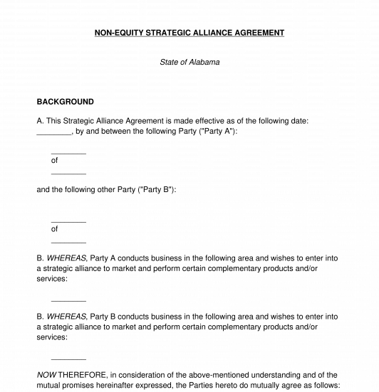 non-equity-strategic-alliance-agreement-template